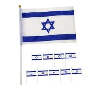 TOYANDONA 10pièces Drapeaux Israël à Manivelle Décoration Polyester Résistante Pour Maison Jardin Fête Et Événement Sportif