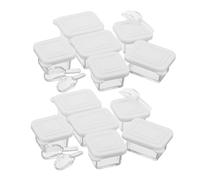 TOYANDONA 12 Ensembles Miniature Transparent Snack Boxes with Scoops Dollhouse Plastic Food Storage Containers for Creative Kitchen Decor and Educational Role Play