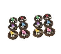 TOYANDONA 12 Ensembles Nid d'oiseau décor de fête Faux Trousse décorations d'oiseaux pour la Maison nids Petit d'oiseau Artificiel décoration intérieure Mise en Page décor Mousse