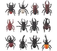TOYANDONA 12 modèles de coccinelles réalistes, mini figurines d'insectes en | Figurines d'insectes en plastique pour Halloween, les cours de sciences naturelles, Halloween, les jardins féeriques et pour