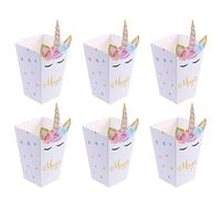 TOYANDONA 12 Pcs Licorne Boîtes de Pop- Corn Pop- Corn Collation Boîtes Bonbons Licorne Partie Faveur pour Bébé de Fête D' Anniversaire Fournitures