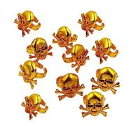 TOYANDONA 12 Pièces Bagues Décoratives Bague Pirate Tête De Mort Anneaux De Vêtements De Bijoux Dorées Anneaux De Crâne Pour Enfants