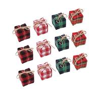 TOYANDONA 12 Pièces Boîtes Maison De Poupée Décor De Noël Décor De Noël Miniature Décor De Table De Décor De Adorable Minuscules Miniatures Accessoires De Tissu Petite Boîte