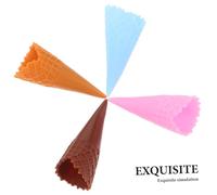 TOYANDONA 12 pièces Cônes Glace Simulés Réalistes Cornet Gaufrette pour Maison de Poupée Décoration et Jeu Imagination Assortiment Couleurs Pastel
