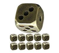 TOYANDONA 12 Pièces Dés Laiton Massif à Faces avec Coins Arrondis Dés Rétro pour Jeux de Bar Jeux de Table et Décoration Unique Cadeau Élégant pour Réunions Familiales et Collection