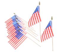 TOYANDONA 12 Pièces Drapeau Agitant La Main Mini Drapeau En De Petits Drapeaux Américains Pour Cimetières Polyester
