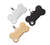 TOYANDONA 12 pièces Étiquette Chien Acier Inoxydable Durable Pendentif Os Gravé pour Animaux Lot de Noir et Or Identification Personnalisée pour Chiens et