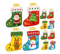 TOYANDONA 12 Pièces Kit Feutrine Noël pour Garçon Fille Activité Manuelle DIY Bas de Noël Éducatif Couture Feutre pour Créativité et Motricité Fine