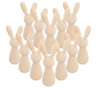 TOYANDONA 12 Pièces Lapin Miniature en Bois à Peindre, Décor de Table | Surface Vierge Lisse, Bords sans Bavure, pour Autocollants et Feutres, Décoration Maison ou Mariage