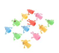 TOYANDONA 12 pièces Lot de Marionnettes à Doigts Monstres Lumineux TPR pour Garçon Fille Jouets de Conte et Spectacle Accessoires pour Noël et Fêtes