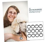 TOYANDONA 12 pièces Silicone Dog Tag Silencers Circles For Pet Id Tags Noise Reducing Protective Covers For Dogs And Cats