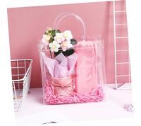 TOYANDONA 12 pièces Transparent PVC Handheld Bags With Button Closures Tote Bags For Party Favors And Reusable Wrapping