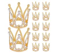 TOYANDONA 12pièces Couronne Princesse Garçon Fille Mini pour Gâteau Anniversaire Décoration Bouquet Fleurs Tiare Ornement Cadeau Invité Shower