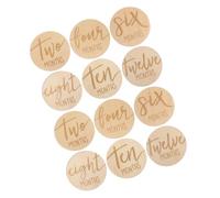 TOYANDONA 12pièces Disques Mensuels Bois Pour Cartes Jalon Double Face Pour Suivi De Croissance Et Photos Accessoires Pratiques Pour Nouveaux Parents