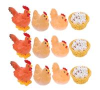 TOYANDONA 12pièces Figurines De Poule Résine pour Décoration De Jardin Micro-Paysage Ornement De Bureau