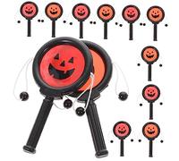 TOYANDONA 12pièces Jouets à Secouer Forme De Citrouille Pour Halloween Tambours Pour Garçon Fille Hochets Amusants Et Décoratifs