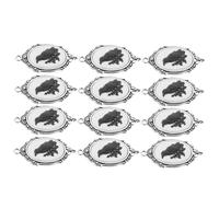 TOYANDONA 12pièces Lot de Pendentifs Alliage Gaufré pour Halloween Breloques Ovales à Motifs Relief Fournitures pour Création de Bijoux Loisirs Créatifs