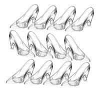 TOYANDONA 12pièces Ornements De Chaussures Cristal Transparent De Décorations Élégantes Pour Étagères Et Bureaux Détails Précis Et Esthétique Raffinée Accessoires Décoratifs Pour