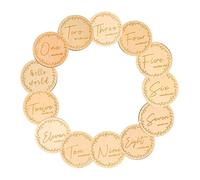 TOYANDONA 13 Pièces jalons de bébé mangeoire pour bébé bébé- Jeu cadre signe de bébé Cartes mensuelles bébé jalon de bébé rond accessoire nouveau-né cartes d'étape du nouveau-né Bois Khaki