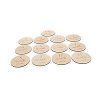 TOYANDONA 13pièces Cartes Étapes Garçon Fille Bois Cartes Mensuelles De Croissance Nés Accessoires Photo Pour Annonces Et Premières Années Pour Fille Et Garçon Couleur Bois Naturel