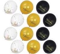 TOYANDONA 14 Pièces Ballons Latex Décoration Nouvel An Noir Or Paillettes Fête Anniversaire Décorations Saison Fiesta