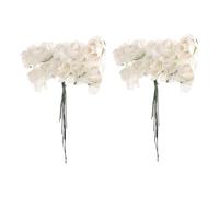 TOYANDONA 144 Petites Fleurs Artificielles en Papier Blanches Roses en Papier pour Loisirs Créatifs Décoration Mariage Fête et Scrapbooking Fleurs Miniatures pour Bricolage