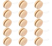 TOYANDONA 15 Pièces Boule Réactive De Contrôle Inachevé Mini Rond Bricolage Bébé Petits Jouets en Bois Yoyo pour Enfants Débutants Peinture sur Bois Art Anniversaire Noël Halloween Faveurs