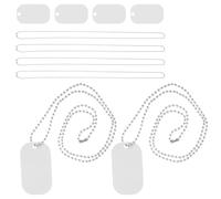 TOYANDONA 15 Pièces Collier Militaire avec Plaques Identité Vides et Perles Chaîne Robuste pour Chien Accessoire et Léger pour Usage Quotidien