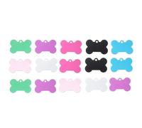 TOYANDONA 15 Pièces Étiquettes Identification pour Animaux Aluminium Forme Os Couleurs Mélangées Gravure Nom et Téléphone pour Chiens et Chats Couleur Aléatoire