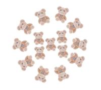 TOYANDONA 15 Pièces Mini Bear Flocked Figurines Soft Plush Finish Tiny Bears for Wedding Shower Birthday DIY Crafts and Party Decorations
