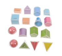 TOYANDONA 16 Pièces Blocs Géométriques Pliables pour Enseignement Mathématique Solides Transparents Colorés Modèles Éducatifs pour École et Apprentissage Stem