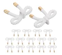 TOYANDONA 16 Pièces Boutons Décoratifs Style Petit Luxe pour Robe, Chemise ou Haut, Nœud, Diamètre 20 Mm, Couleur Or Clair et Blanc, Accessoires Couture Élégants