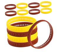 TOYANDONA 16 Pièces Bracelet Silicone Réutilisable avec Motif Sanskrit Unique Bracelet Élastique Flexible et Jaune pour Hommes et Femmes Confortable et Adapté Aux Sports Fêtes et Usage