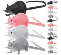 TOYANDONA 16 Pièces Décorations De Rats d'halloween Faux Rat Jouet Horrible Accessoires De Farce d'halloween Décorations d'halloween Rats Blague Souris Faux-Rat Le Rat Plastique Masse Enfant