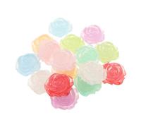 TOYANDONA 16 Pièces Resin Rose Charms Glow in The Dark for Dollhouse Decoration DIY Floral Accessories Hair Clips Creative Craft Embellishments