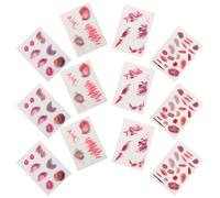 TOYANDONA 16feuilles Patchs De Cicatrices Réalistes Kit De Maquillage Zombie Faux Ecchymoses Pour Déguisement Tatouage Temporaire Pour Visage Et Corps Décoration Halloween