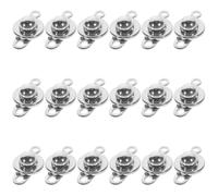 TOYANDONA 18 Pcs Fermoir à Bouton Pression Rotatif en Acier Inoxydable Argenté pour Collier et Chaîne, Fixation Sécurisée Rotation, pour Création de Bijoux et Costumes DIY