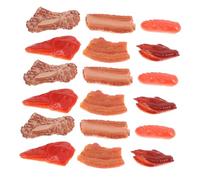 TOYANDONA 18 Pcs Simulation Food Model Set Realistic Plastic Faux Meat Props for Photography Kitchen Restaurant Display Artificial Food Decoration for Collectors and Education