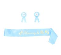 TOYANDONA 1ensemble Badges Et Ceinture Pour Shower Insignes Papa Devenir Et Maman Devenir Avec Ceinture Bleue Décoration Festive Pour Révélation De Genre Et Souvenirs Photo