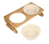 TOYANDONA 1ensemble Bol Surélevé Céramique pour Chat Double Écuelle avec Support Design Ergonomique pour Repas Confortable Reflux