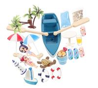 TOYANDONA 1ensemble Décoration Miniature De Plage pour Maison De Poupée Accessoires Paysage pour Parasol Et Chaise Lifelike pour Créer Une Atmosphère Amusante Et Réaliste