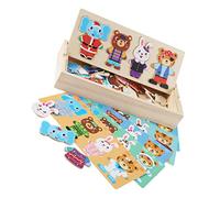 TOYANDONA 1ensemble Jouet Puzzle Bois Animaux à Habiller pour Garçon Fille Puzzles Éducatifs Bois pour Garçons Et Filles pour Jeu Autonome Et Apprentissage Montessori