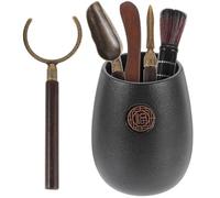 TOYANDONA 1ensemble Set Accessoires pour Cérémonie du Thé Six Gentlemen Céramique Outils de Préparation Gongfu Ensemble Élégant pour Art du Thé