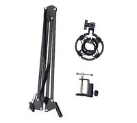 TOYANDONA 1ensemble Support De Microphone Métal Avec Bracket Antichoc Portable Pour Enregistrement Studio Et Diffusion Noir