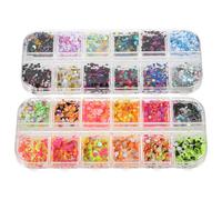 TOYANDONA 2 Boîtes de Paillettes Métalliques pour Ongles 12 Compartiments Sequins pour Manucure Fournitures pour Nail Art Décoration Scintillante pour Usage Professionnel Domicile