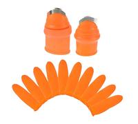 TOYANDONA 2 Ensembles Cueilleur de légumes Couteau à Pouce Coupe-Doigt Couteau à Pouce pour Les jardiniers Outil de cueillette de légumes Couteau à cueillir Acier Inoxydable Orange