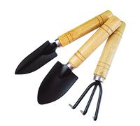 TOYANDONA 2 Ensembles De 6 Pièces Ensemble D'outils De Jardin Houe De Jardin à Long Manche Pelle Râteau pour l'herbe Désherbage Trousse Râteau Cultivateur Portable Bambou