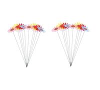 TOYANDONA 2 Ensembles Décoration De Jardin Insert Pole Rose Ornements Décoratifs De Pelouse Décoration De Jardin Intérieur pour Extérieur Fleurs Piquet Marguerite Décor 10 pièces * 2