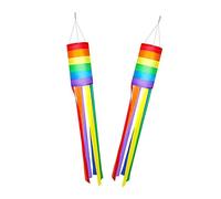 TOYANDONA 2 Ensembles Drapeau De Pare-brise Arc-en-ciel Tissu Arc-en-ciel Petite Manche À Air Drapeaux De Manche À Vent Décoration De Manche À Air Polyester 2 Pièces * 2