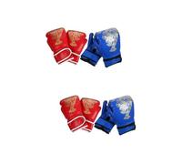 TOYANDONA 2 Ensembles Gants De Boxe Garçon Fille De Gants Sparring PU pour Entraînement avec Design Cartoon Bleu Et Rouge pour Garçons Et Filles 2 Paires*2